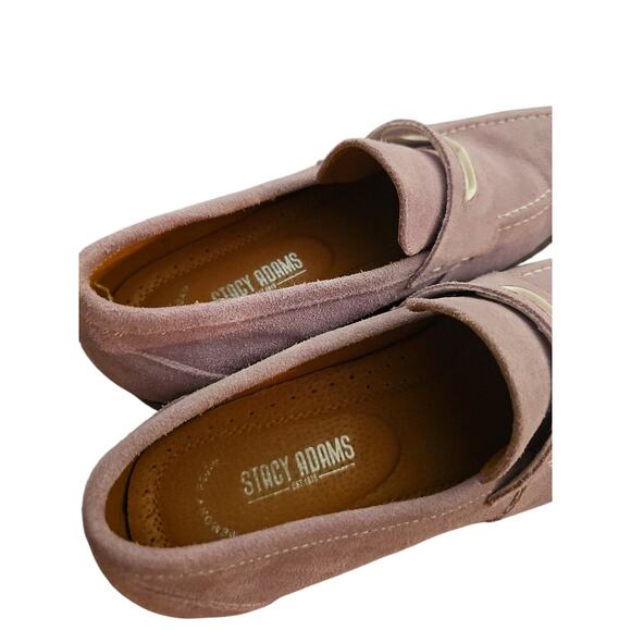 Stacy Adam\'s lavender purple leather suede loafers mens sz 8.5 medium main image 5